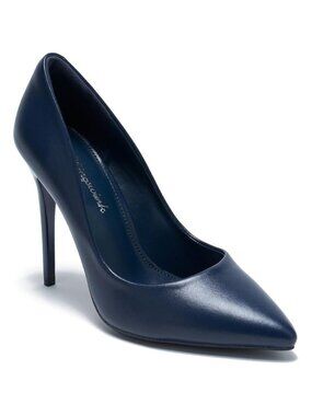 4 Inch PU-Navy Womens Pumps High Heels Stiletto Pointed Closed Bridal Shoes